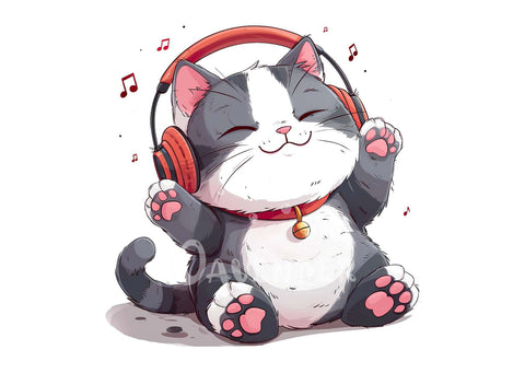 Music Cat Vinyl Sticker