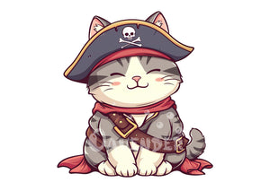 Pirate Cat Vinyl Sticker