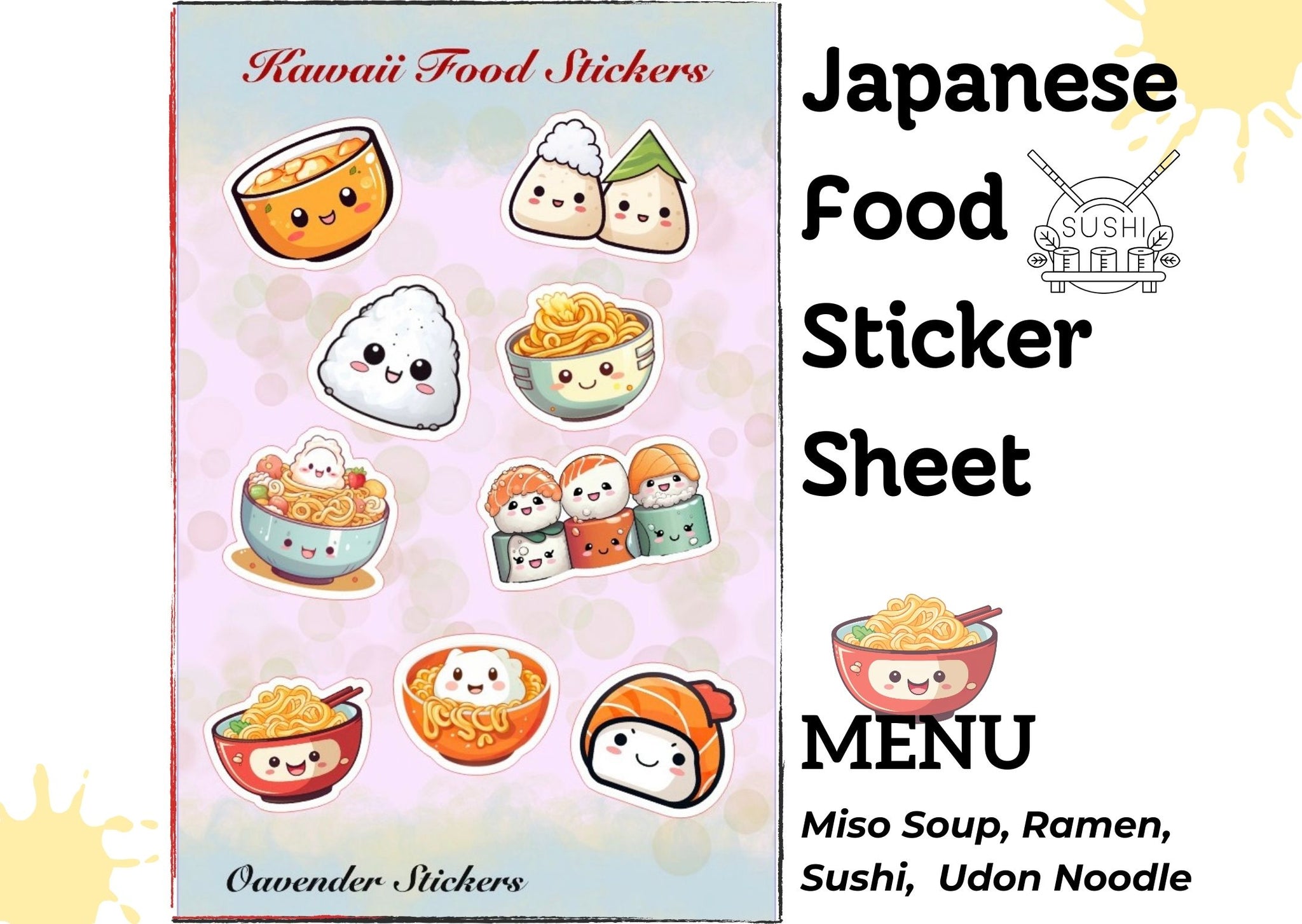 Kawaii Japanese Food Sticker Sheet