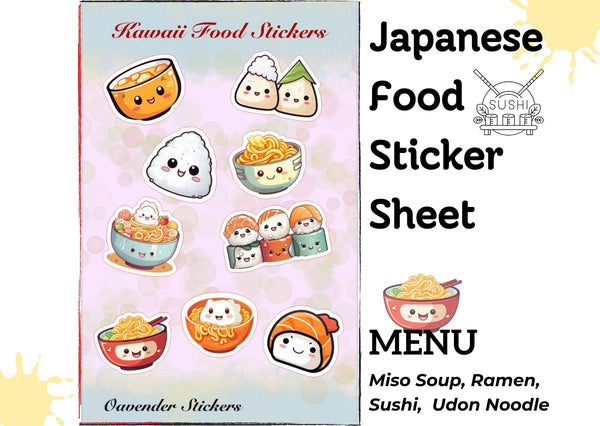 Kawaii Japanese Food Sticker Sheet