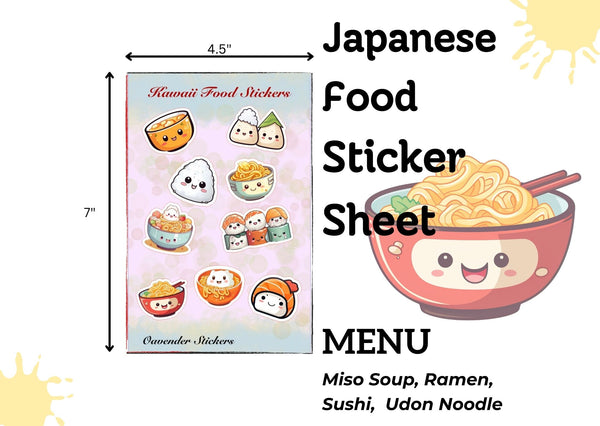 Kawaii Japanese Food Sticker Sheet